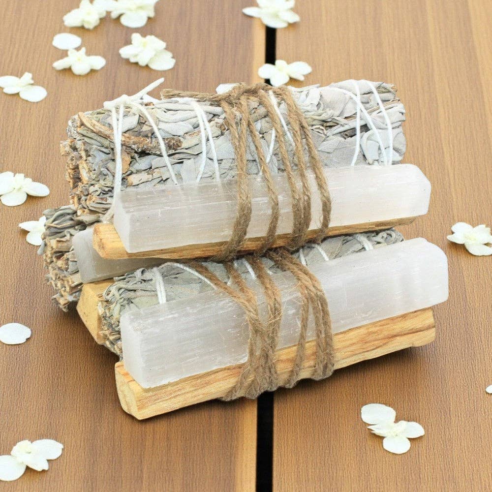 Sage Bundle/palo santa/crystal