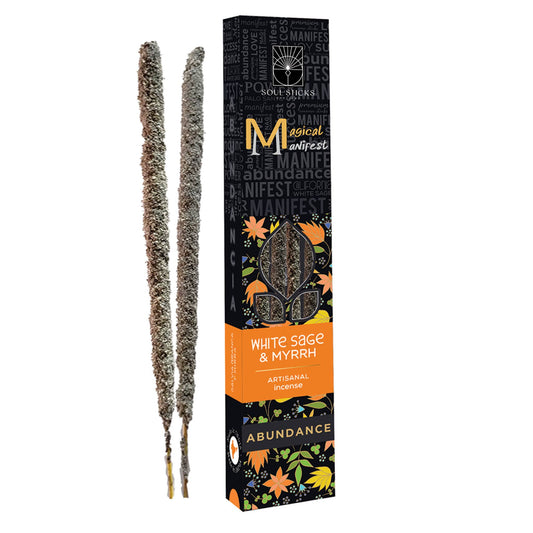 Magical Manifest Incense Sticks, Abundance White Sage Myrrh