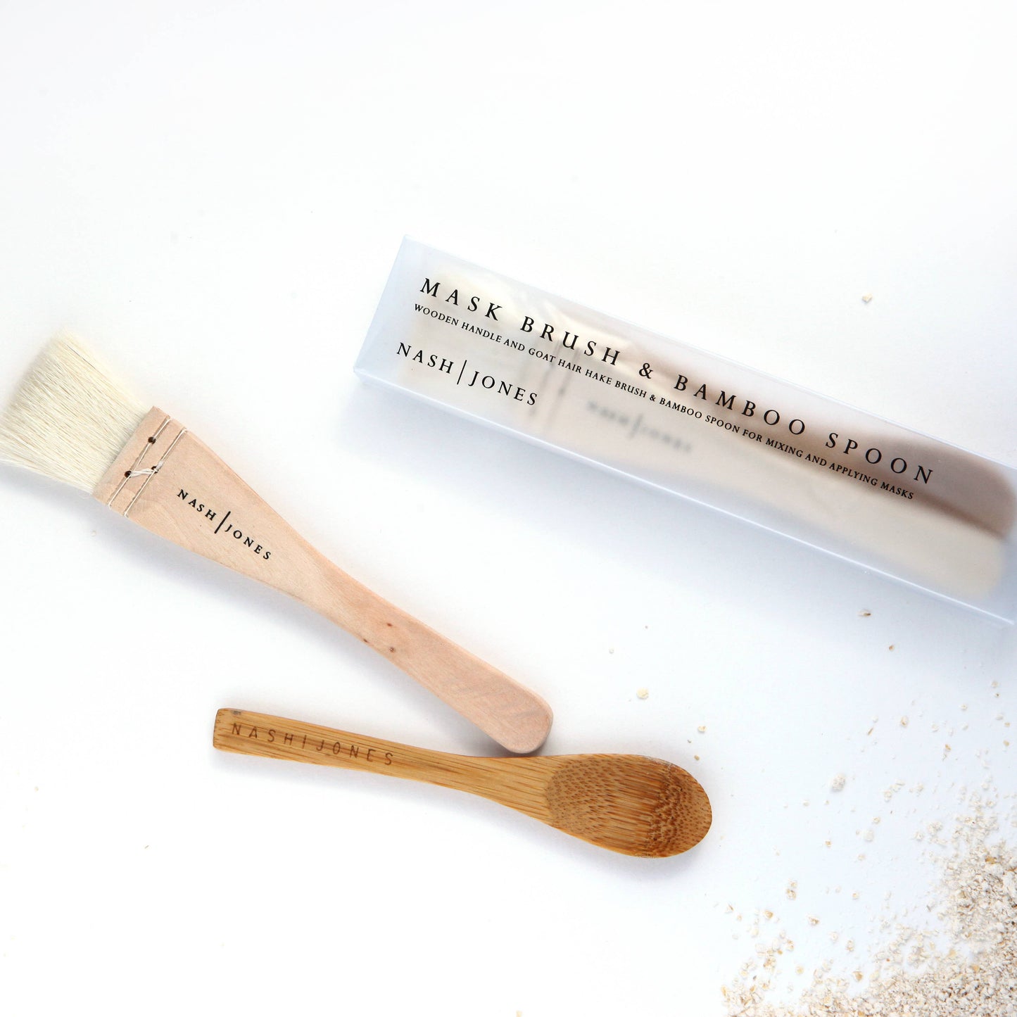 Face Mask Tools: Natural Mask Brushes and Mask Spoons: Combo Pack