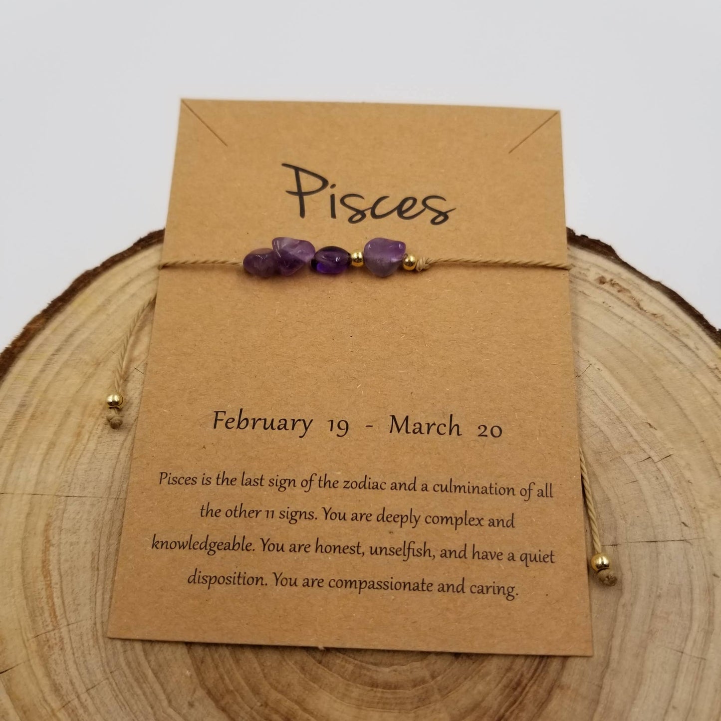 Natural Stone Handwoven Constellation Bracelet with Card: Leo