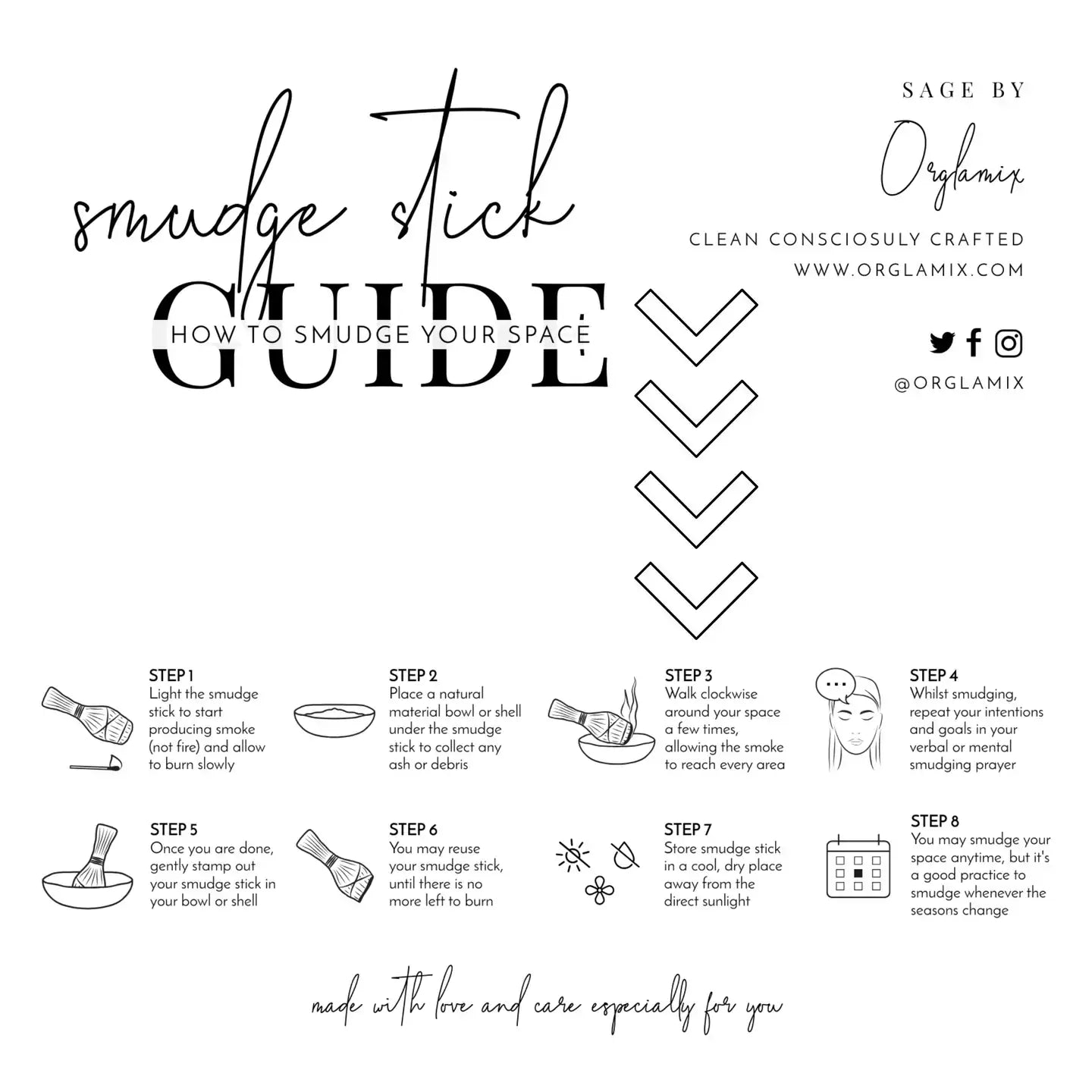 Evil Eye Protection Sage Smudge Stick | White Sage + Charm