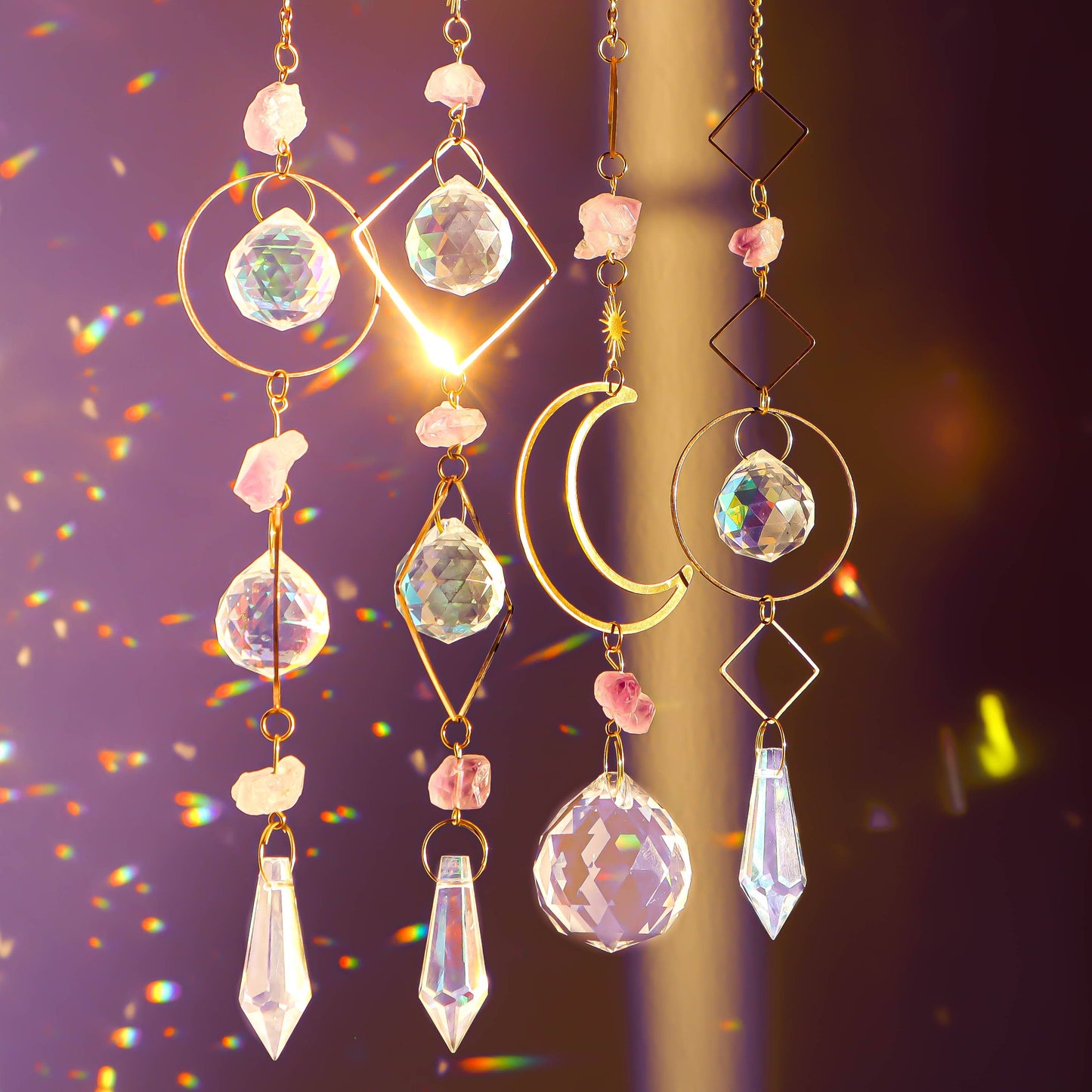 Amethyst Crystal Suncatcher - Purple Healing Gemstone