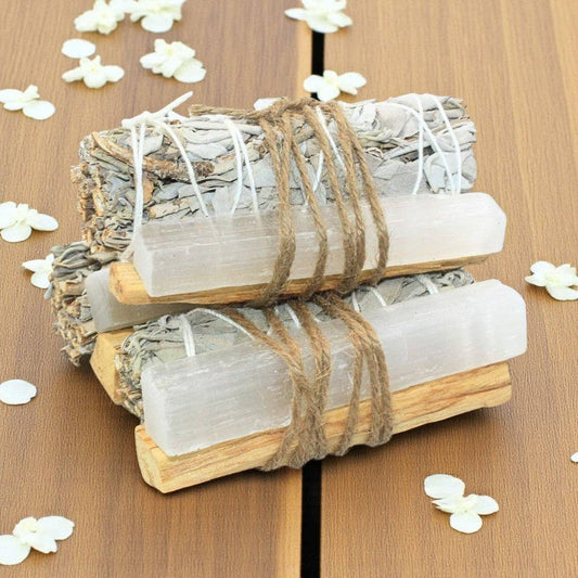 Sage Bundle/palo santa/crystal