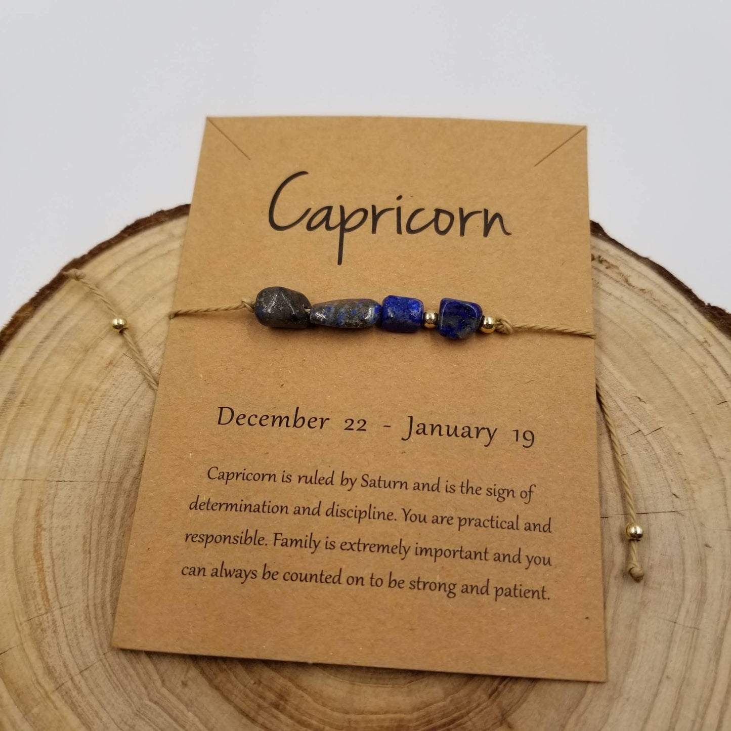 Natural Stone Handwoven Constellation Bracelet with Card: Leo