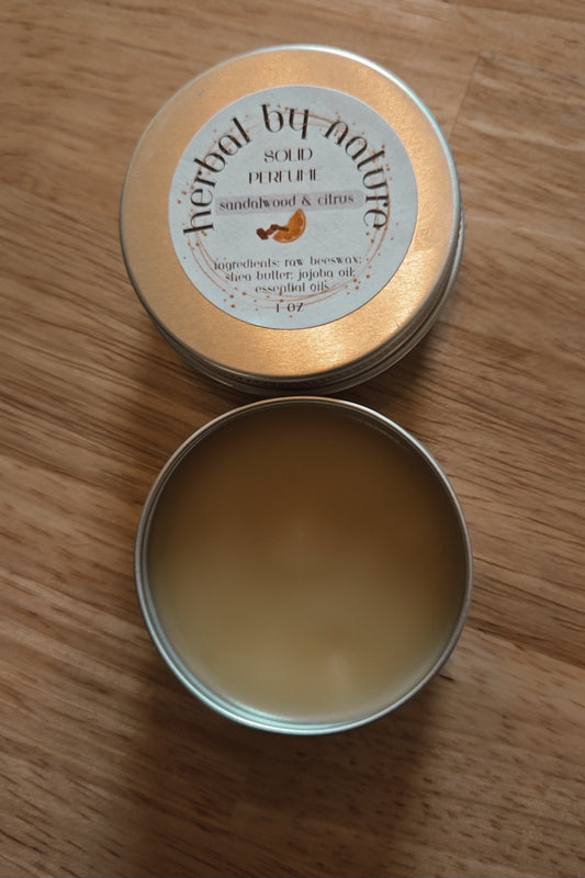 Solid perfume with essential oils