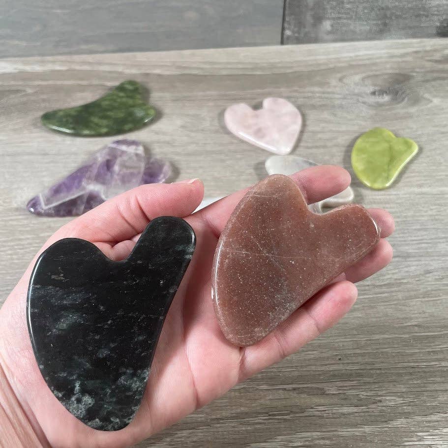 Crystal Gua Sha Facial Massager – Wholesale Skincare Tool: Small Rose Quartz Heart Shape