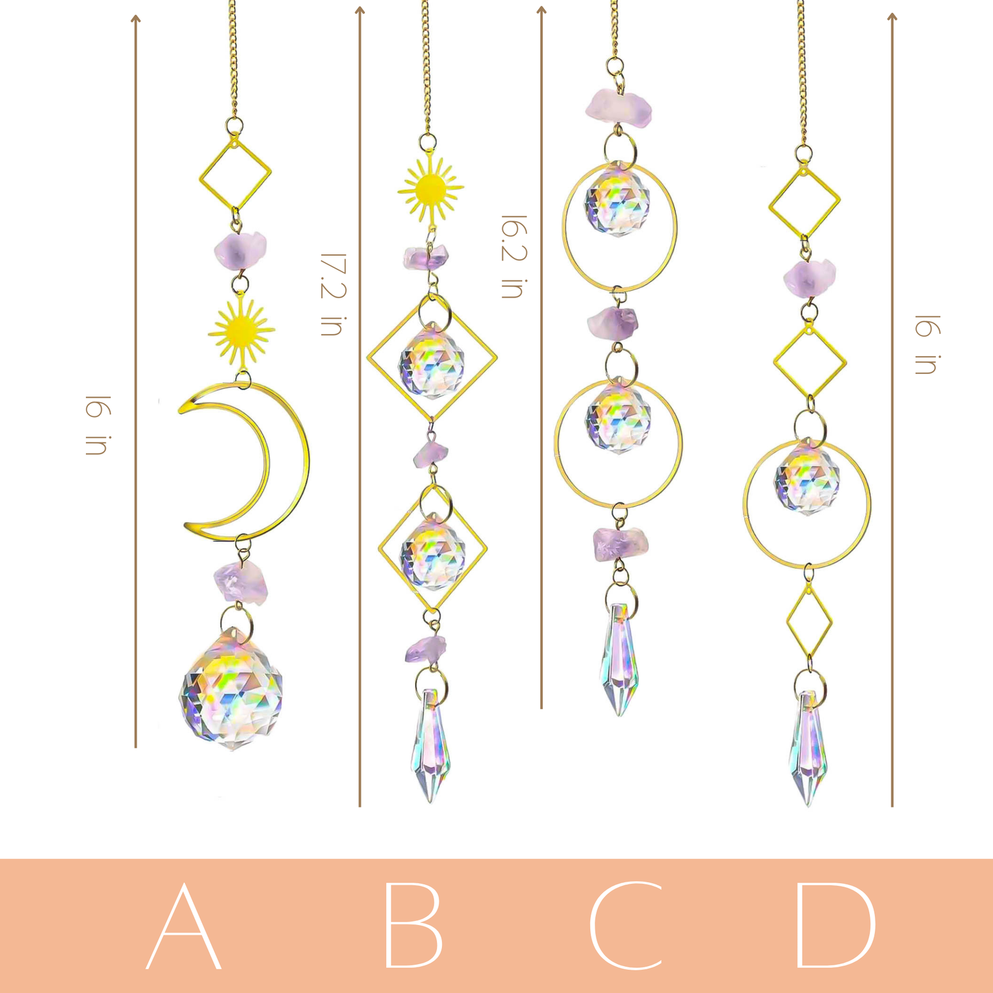 Amethyst Crystal Suncatcher - Purple Healing Gemstone
