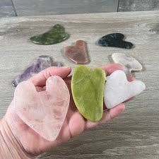 Crystal Gua Sha Facial Massager – Wholesale Skincare Tool: Small Rose Quartz Heart Shape