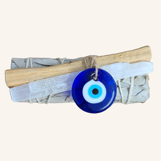 Evil Eye Protection Sage Smudge Stick | White Sage + Charm
