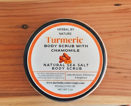 Turmeric infused sea salt scrub