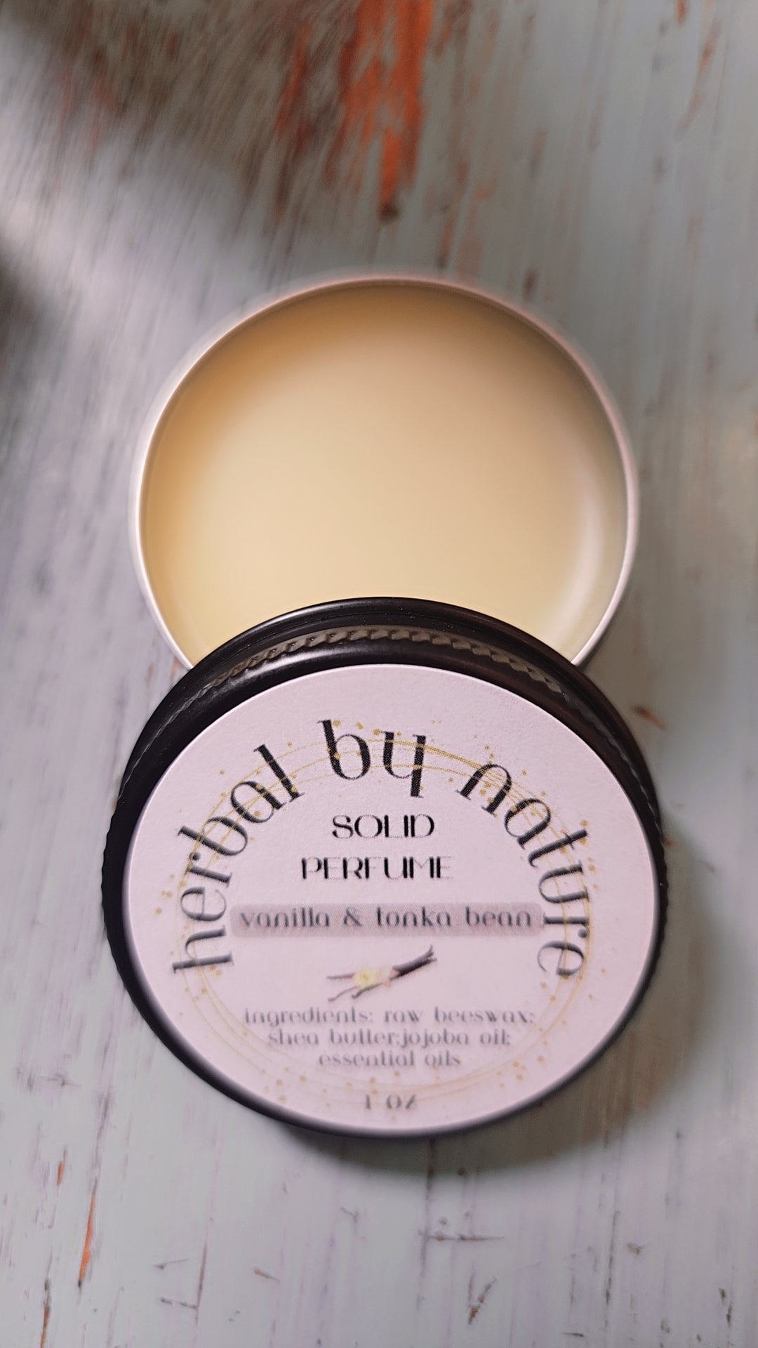Solid perfume with essential oils
