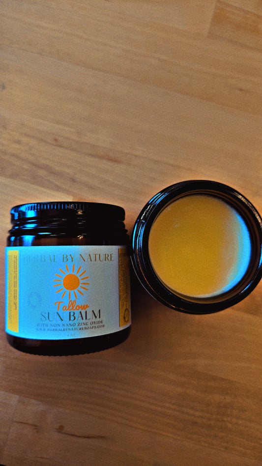 Tallow sun balm with zinc oxide