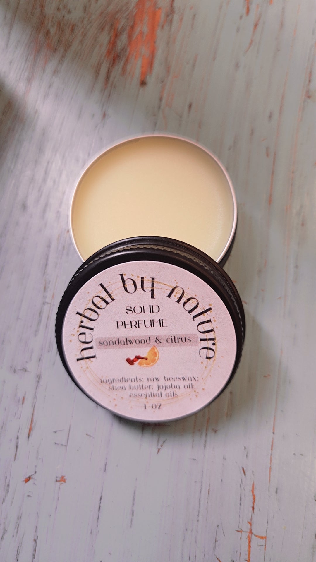 Solid perfume with essential oils