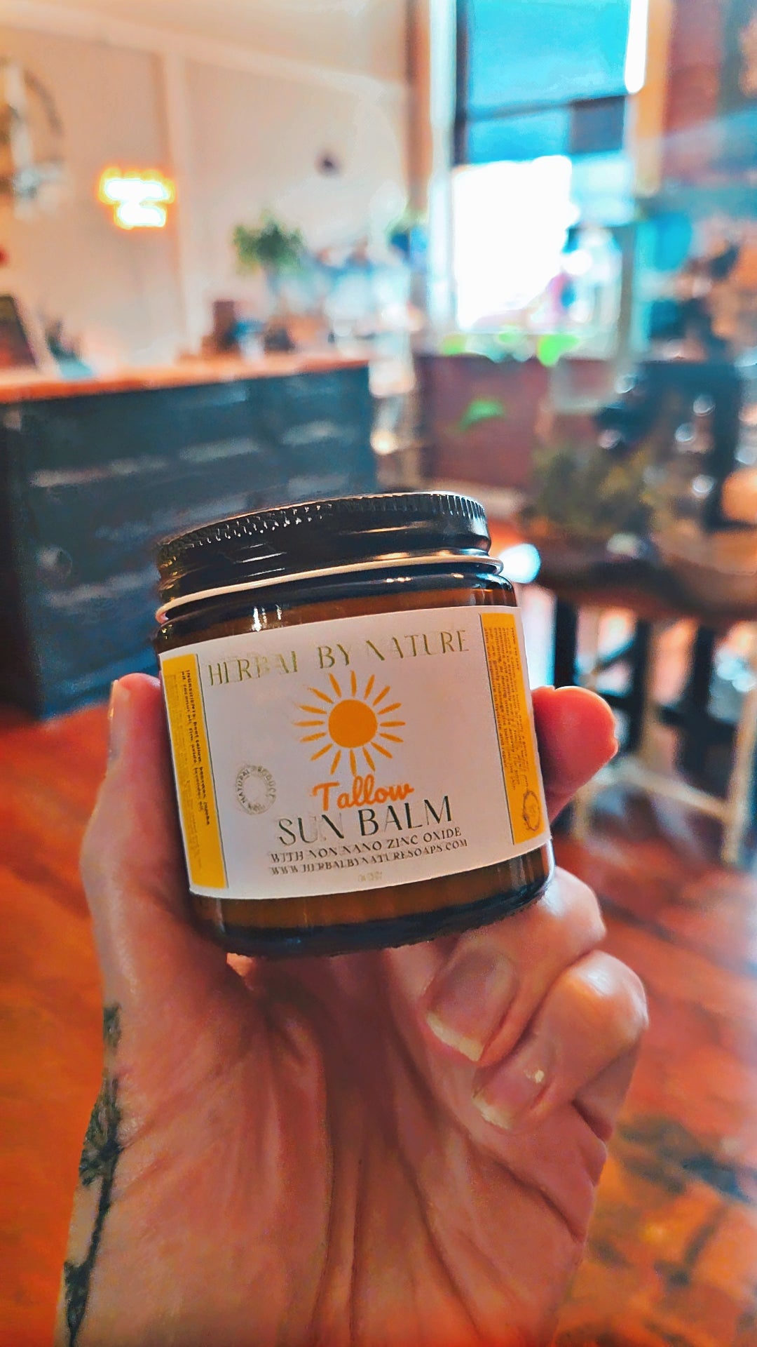 Tallow sun balm with zinc oxide